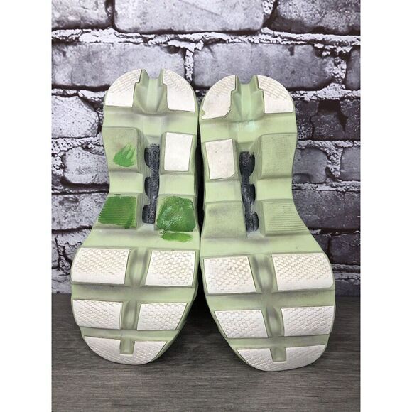 On Cloud Wide Lime Green Gray White LaceUp Gym Running Shoes Women Sz 39EU/8M US - Picture 6 of 16